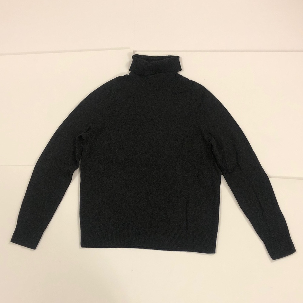 Brooks Brothers M Sweater Dk Grey Turtleneck 100% Cashmere Long Sleeve Excellent